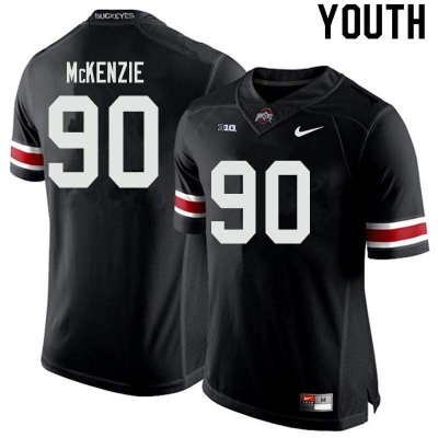 Youth Ohio State Buckeyes #90 Jaden McKenzie Black Nike NCAA College Football Jersey Breathable QWW0544EI